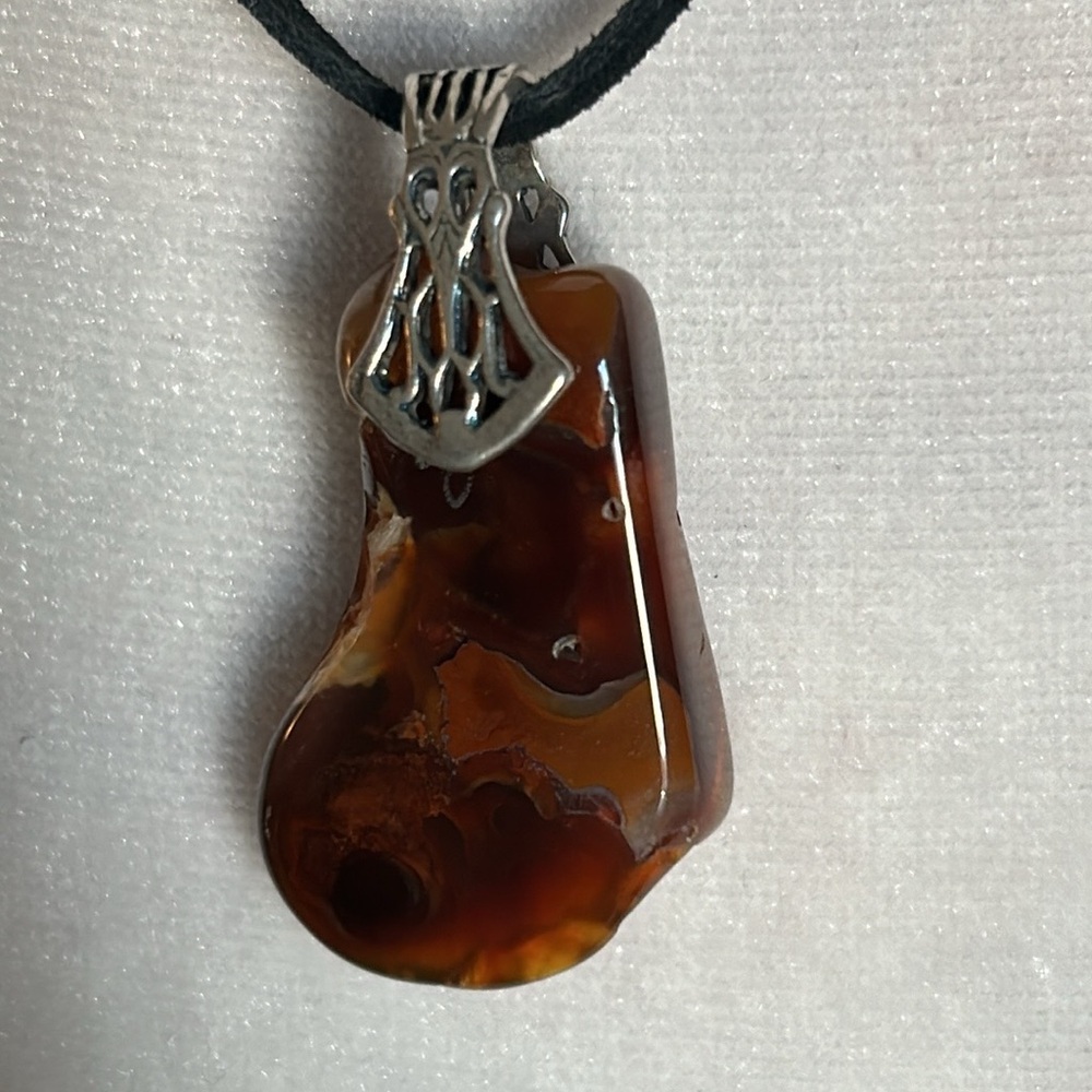 4 Artisan Gemstone Set Citrine Turquoise Agate Pendant Cord Necklace Collection - Picture 13 of 15